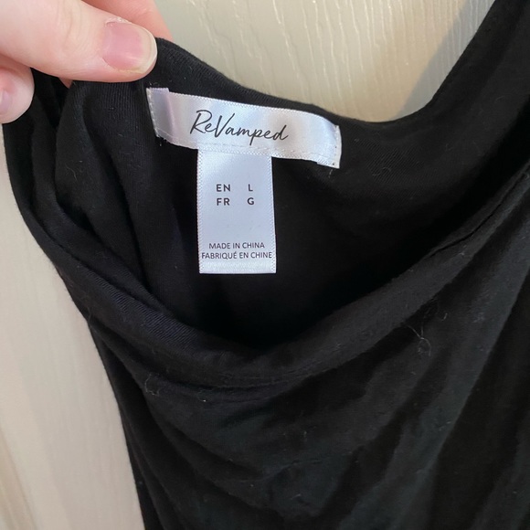 One shoulder long sleeve black dress - Picture 3 of 3